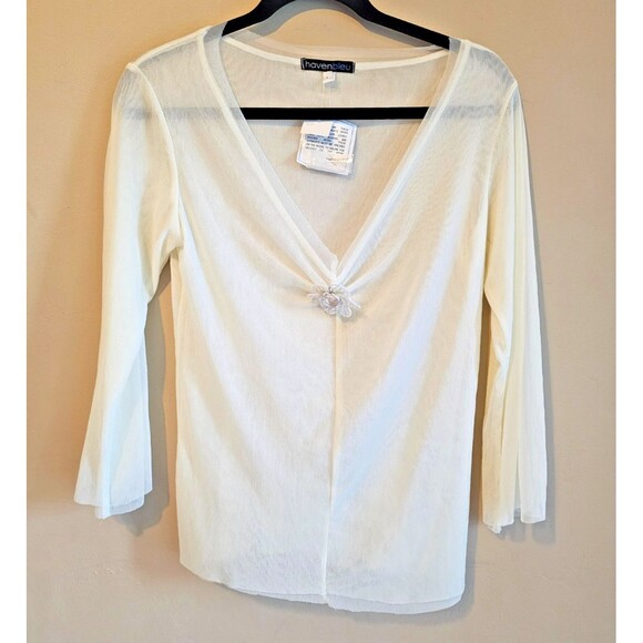 havenbleu Tops - Havenbleu Womens Size L chiffon blouse, fairy, romantic, light, airy